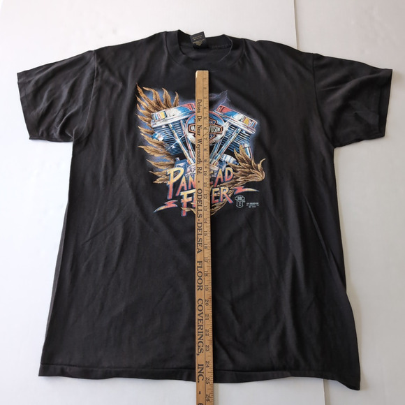 Vintage 1988 Harley Davidson 3D Emblem T Shirt XL 80s Panhead Fever Oklahoma - Picture 8 of 10